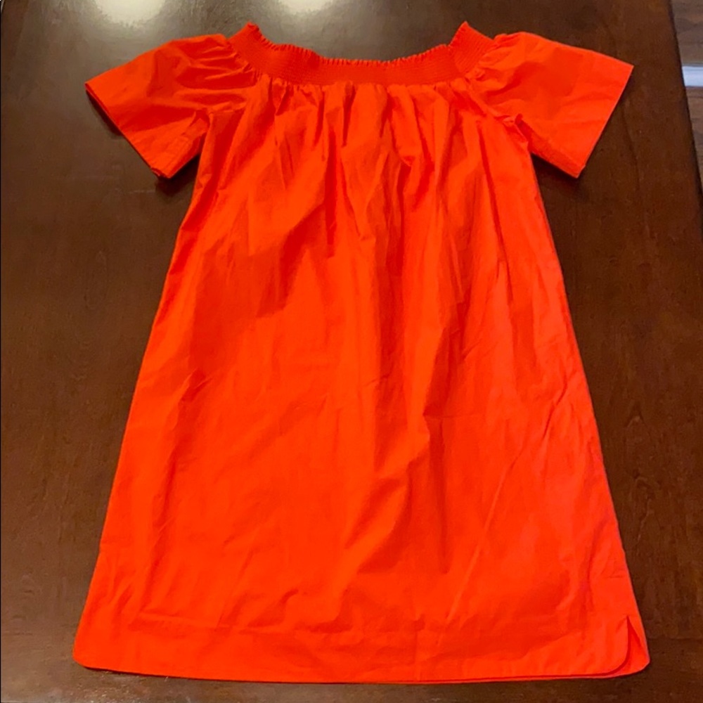 J Crew Orange Off Shoulder Dress